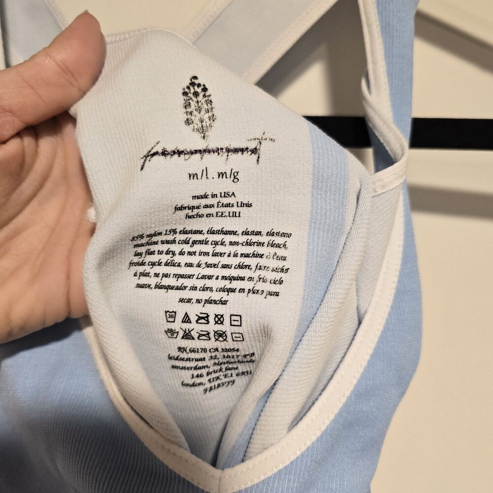 Free People FP Movement Power Play Bodysuit Baby Blue Size M/L Athletic Sporty - Picture 12 of 13